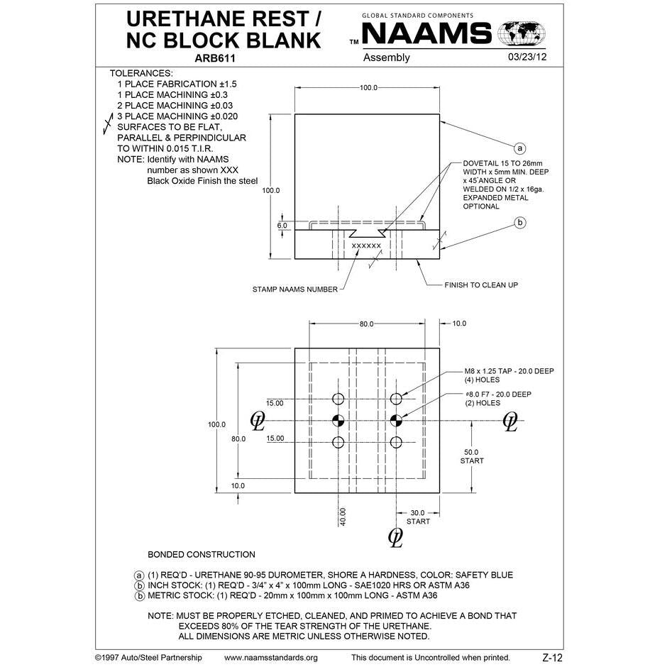 NAAMS Urethane Rest ARB611 Sale