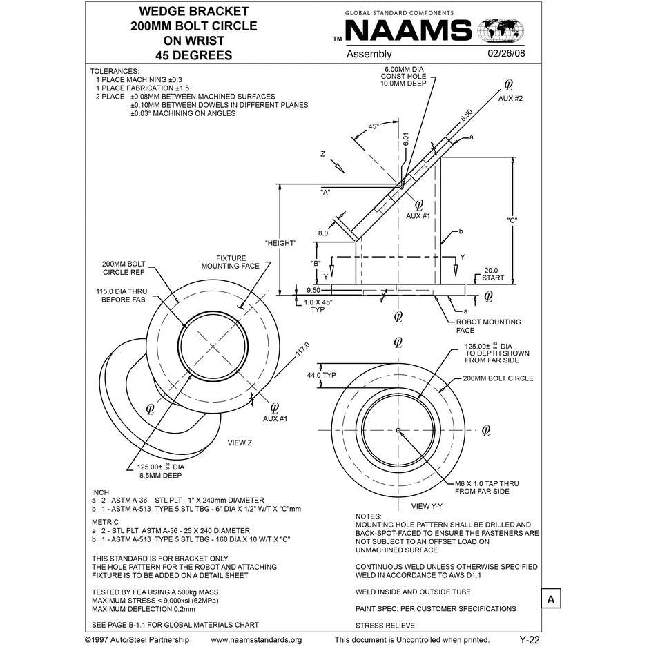 NAAMS Wedge Bracket AWB601 Supply