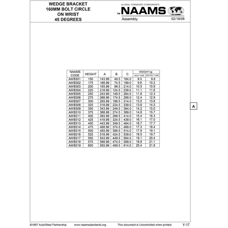 NAAMS Wedge Bracket AWB319 Online