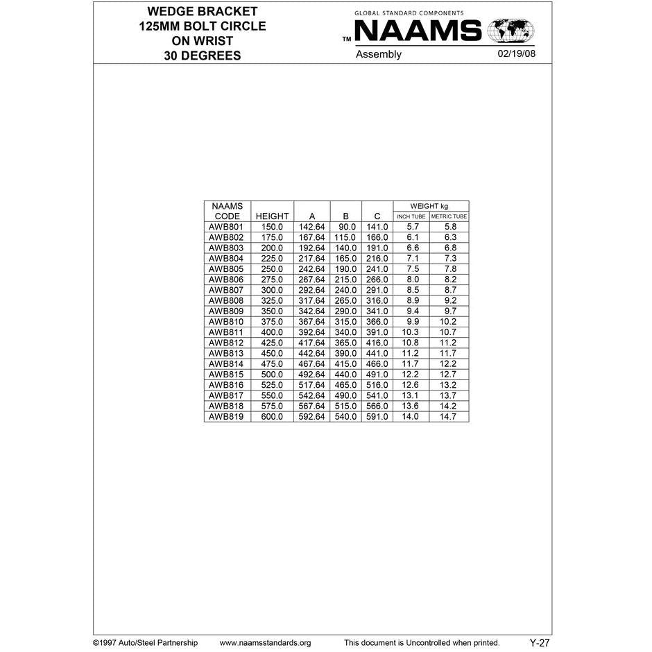 NAAMS Wedge Bracket AWB816 Online