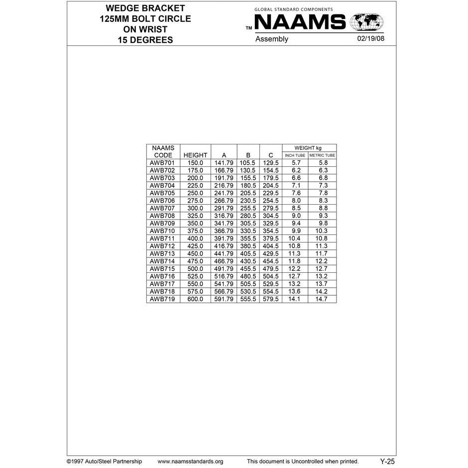 NAAMS Wedge Bracket AWB716 Online now