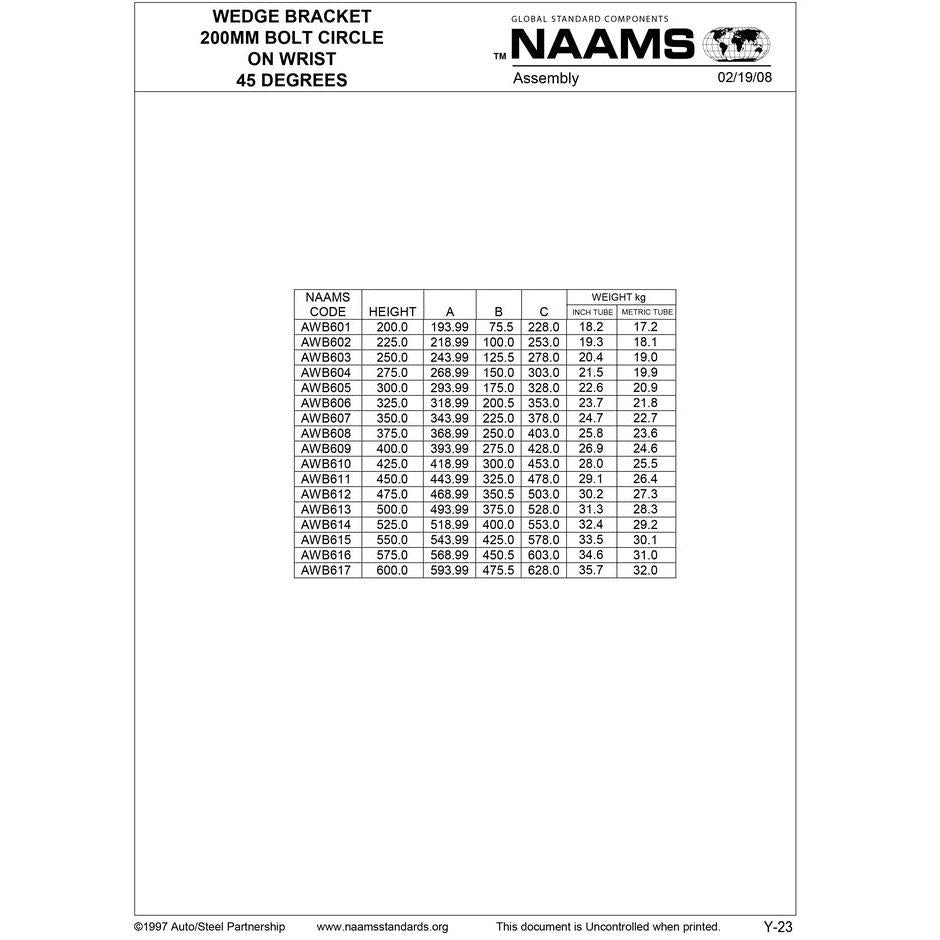 NAAMS Wedge Bracket AWB611 Online Hot Sale